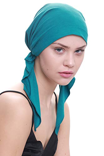 41jtOsYLLeL.jpg Deresina Bandana de algodón con Nudo para pérdida de Cabello Teal