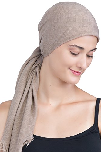 41lX5uNeUNL.jpg Deresina Pañuelo para la Cabeza para quimio Ultra Suave Floral Cream