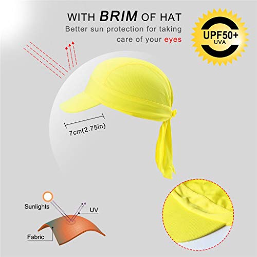 41lXqb8mBkL.jpg Arcweg Pañuelo de Cabeza Bandanas Verano Gorros Piratas con Visera Transpirable UV Protección UPF 50+Deportes al Aire Libre Amarillo