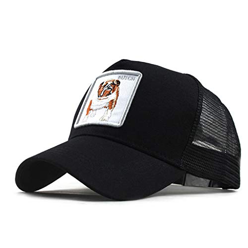 41lajJo0HEL.jpg Moda Media Malla Transpirable Gorra Deportiva Unisex Animal Embroidered Cómoda Tela Elástica Gorra De Béisbol De Velcro Ajustable Gorros Casuales Gorras De Béisbol Hip Hop Caza Pesca Negro3