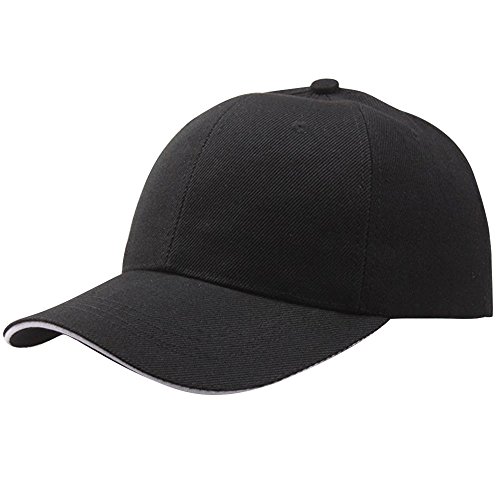 41ldYEw0fRL.jpg Gorra de Béisbol de Hombre y Mujer Color Sólido Ocio Sombrero de Sol Verano Deportes Al Aire Libre Viajes Protección Solar Eficaz Velcro Cerrado Adjustable Secado Rápido Gorra de Trucker Negro