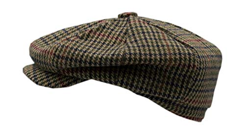 41mQjpHXOEL.jpg Walker and Hawkes Gorra de lana unisex de 8 paneles de Newsboy Bakerboy Cuadros Marrón