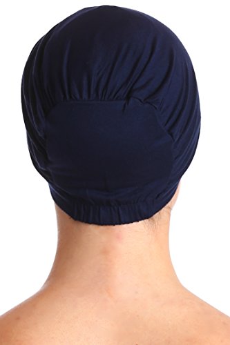 41oPQ6QL-2BL.jpg Deresina Gorro de bambú con Frontal Adornado con Brillantes para quimio Marino