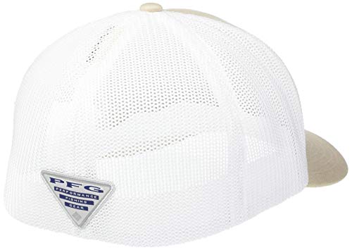 41oga2BxyRJL.jpg Columbia PFG Malla Bola Cap Unisex Color Fossil Parrilla Blanco
