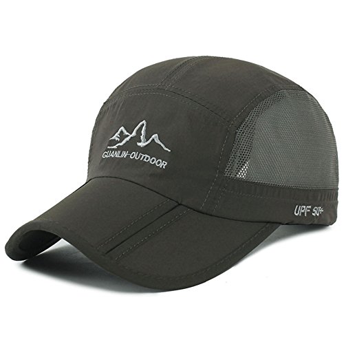 41pv2Bxnlv4L.jpg Gorra de Béisbol Hombre Mujer Sombrero de Sol Verano Ajustable Plegable Gorra de Golf Ejercito Verde