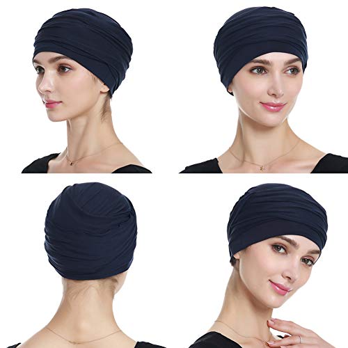 41qcFdPL7NL.jpg Alnorm Turbante de bambú para Las Mujeres - Transpirable Cómodo Regalos con Estilo Chemo Headwear Armada