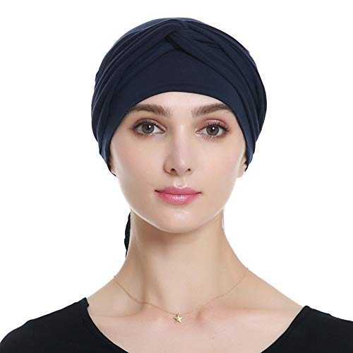 41quhlyNNgL.jpg Alnorm Turbante de bambú para Las Mujeres - Transpirable Cómodo Regalos con Estilo Chemo Headwear Armada