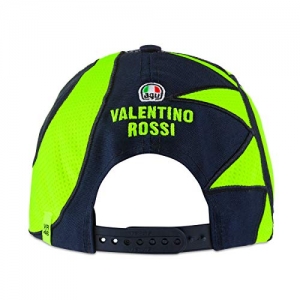Valentino Rossi Gorra de béisbol con diseño de casco VR46 para hombre color azul + 2 unidades de azúcar de uvas de Fanergy