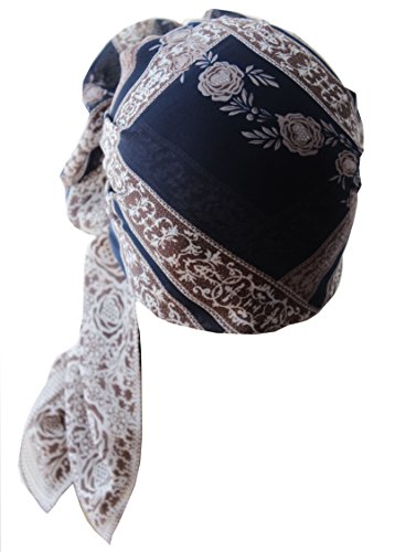 41sgx-NhH2BL.jpg Deresina Headwear Pañuelos cuadrados para cabeza para diario para pacientes de quimio Navy