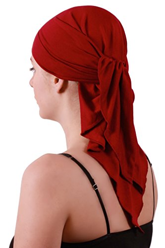 41tX2flBsxL.jpg Deresina Headwear Bufanda para Mujer Borgoña