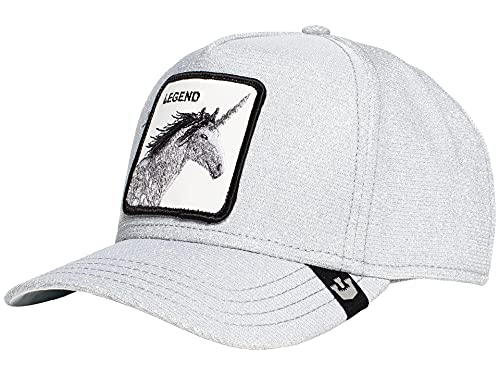 41tZSaXh4KS.jpg Goorin Bros - Gorra de camionero Believer con purpurina, color gris y plateado