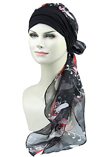 41tdPLPZGDL.jpg FocusCare La quimioterapia para cancer turbante mujeres Cómodo tejido de bambu Headwear Yellow Floral