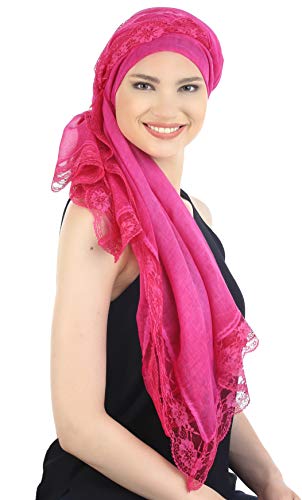 41uLXg1K3GL.jpg Deresina Pashmina Chal 100% algodón Extra Larga para quimio Cherry