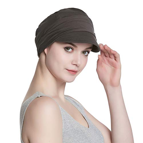 41udfVGiaWL.jpg Alnorm Conjunto de Bufanda y Sombrero de Vendedor de periódicos de Fibra de bambú Transpirable para Mujer Mariposas grises