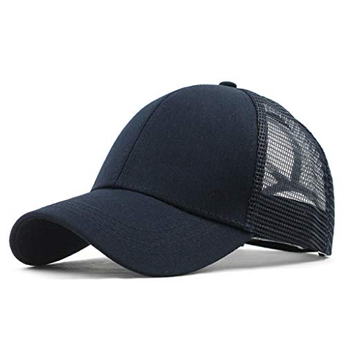 41vlig-2xeL.jpg Gorra con Visera De Béisbol Gancho Ajustable Solida Unisex y Cierre De Bucle Gorra De Béisbol Media Malla Deportiva Transpirable Sombreros para Exteriores Armada