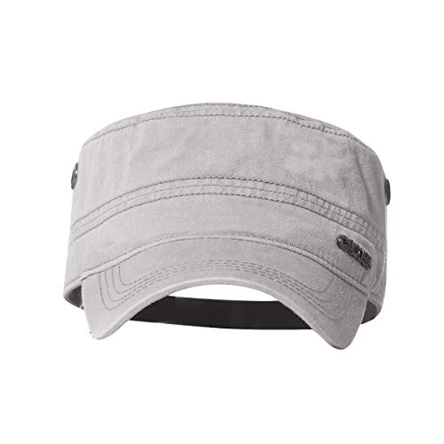 41wSohMNZ-L.jpg CACUSS Gorra Militar 100% Algodón Robusta Gorra Plana Ajustable Army Sun Gorra de Senderismo Unisex Gorra de Béisbol Gris ligero