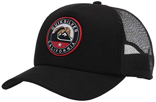 41wuEuvoWeL.jpg Quiksilver Sombrero de camionero con logotipo de malla para hombre Negro California
