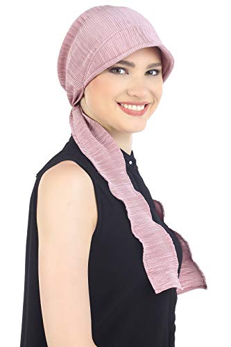 41xgnZ19cXL.jpg Deresina Gorra Estilo Casual anudable por detrás para pérdida de Cabello Rosa
