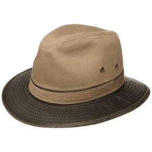 Stetson Sombrero de Algodón Anti UV Hombre - Sol Verano Primavera Verano Beige Oscuro