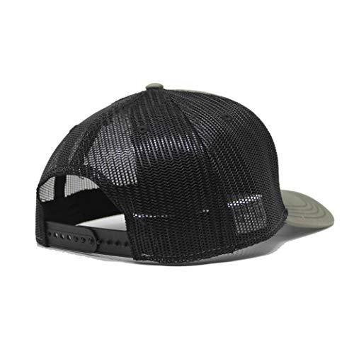 41yshuOVJvL.jpg Surf Monkey Gorra Tipo Trucker - Visera Curvada - Gorra Ajustable Snapback - Parche Bordado Surf Monkey - Diseño de 5 Paneles 24 48h - Surfing The Basque Country Oliva Negro