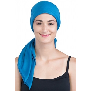 Deresina Headwear Pañuelos cuadrados para cabeza para diario para pacientes de quimio Caroline Azul