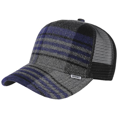 511ZWVENveL.jpg Djinns Gorra Check Felt HFT Trucker de Baseball Negro