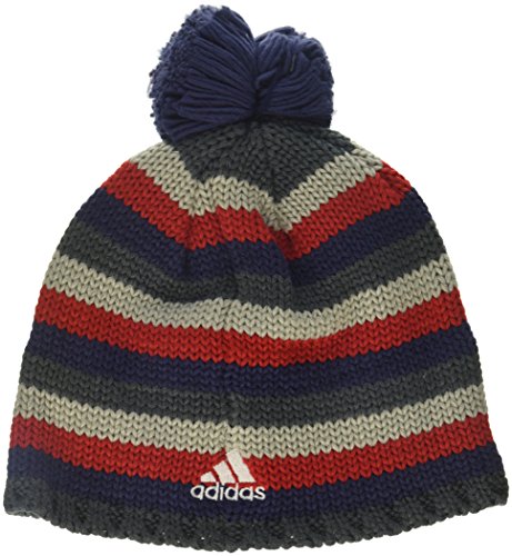 511n0H3Q5gL.jpg Adidas Textured Beanie W/Pom Gorro Texturizado Con Pompón Para Hombre Blue/Red/Grey