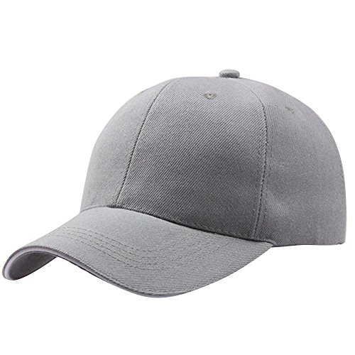 512BE9V7Zv2L.jpg Gorra de Béisbol de Hombre y Mujer Color Sólido Ocio Sombrero de Sol Verano Deportes Al Aire Libre Viajes Protección Solar Eficaz Velcro Cerrado Adjustable Secado Rápido Gorra de Trucker Gris
