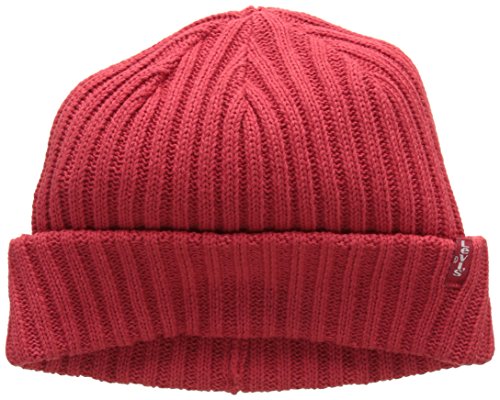 512BWAWI0X7L.jpg Levi's Ribbed Beanie Gorro de Punto Hombre Red