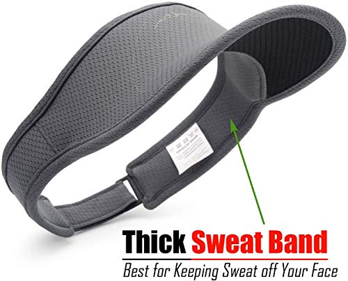 512kXljpu8L.jpg Viseras para Hombre y Mujer Banda de Sudor Ajustable para Golf Ciclismo Pesca Tenis Jogging y Otros Deportes Gris