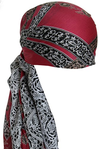 513B2BOstJbL.jpg Deresina Headwear Pañuelos cuadrados para cabeza para diario para pacientes de quimio Rosa
