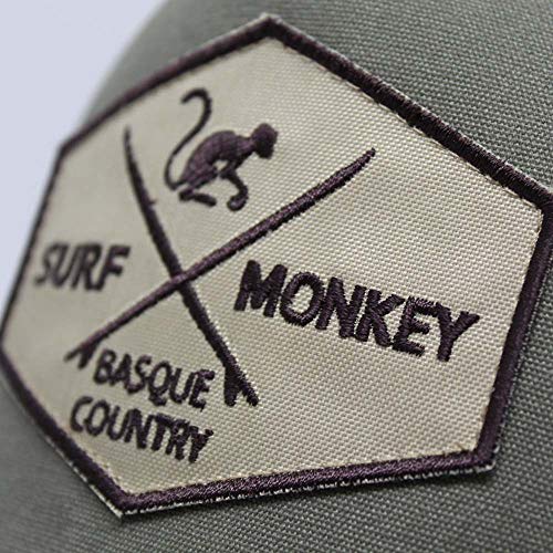 513GmRy2Bm3L.jpg Surf Monkey Gorra Tipo Trucker Origins Beisbol Ajustable - Gorras de Hombre Verde beige