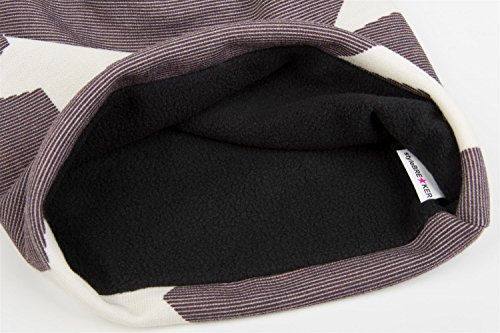 513yPYLugtL.jpg styleBREAKER Gorro Beanie clásico de Punto con Motivo de Estrella y Rayas Unisex 04024054 Marrón