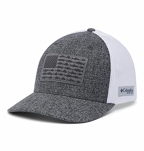 5169HrhnzUS.jpg Columbia PFG Mesh Fish Flag Ball Cap - Gorra Unisex Adulto Grill Heather White US Fish Flag