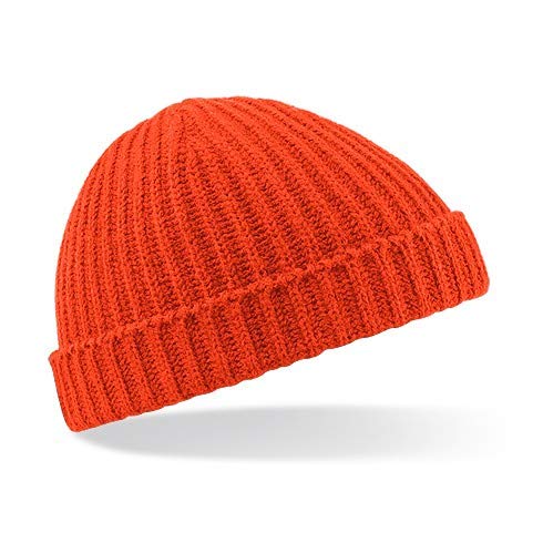 517Gt-wt3nL.jpg Beechfield Retro Trawler Winter Beanie Hat Gorra de béisbol Unisex Adulto Fire Red