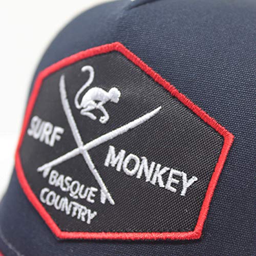 517nxuPSTzL.jpg Surf Monkey Gorra Tipo Trucker Origins Beisbol Ajustable - Gorras de Hombre Azul Marino Beige