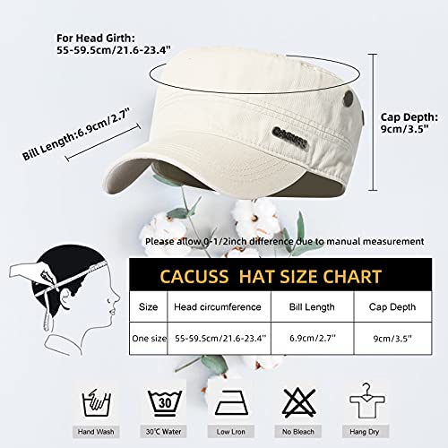 517yL1BkktS.jpg CACUSS Gorra Militar 100% Algodón Robusta Gorra Plana Ajustable Army Sun Gorra de Senderismo Unisex Gorra de Béisbol Beis