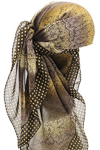 519vmHXRlKL.jpg Deresina Headwear Pañuelos cuadrados para cabeza para diario para pacientes de quimio Marrón