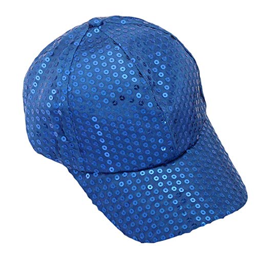 51AHpUk8EXL.jpg Gorra de Mujer Moda Lentejuelas Estrella Rhinestone Sombrero Gorra de Sol Hip Hop Color Sólido Ajustable Verano Deportes Al Aire Libre de Protección Sola para Bailando Cámping Pesca Azul