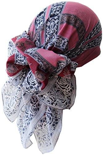 51AspdBa5LL.jpg Deresina Headwear Pañuelos cuadrados para cabeza para diario para pacientes de quimio Rose army