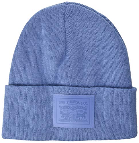 51BlZ7n8qGL.jpg Levi's 2 Horse Patch Logo Beanie Orejeras Unisex Adulto Azul