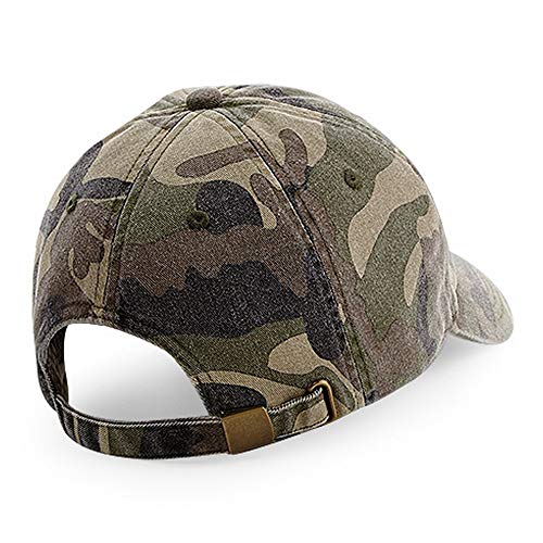 51ByAUL4WSL.jpg Beechfield - Gorra estilo vintage denim de perfil bajo unisex adulto Camo Retro