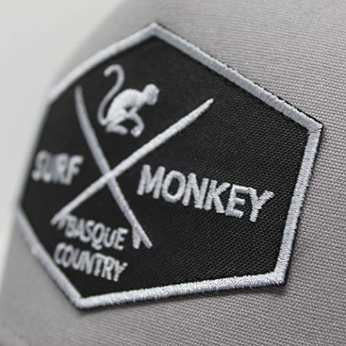 51CR4wQECNL.jpg Surf Monkey Gorra Tipo Trucker Origins Beisbol Ajustable - Gorras de Hombre Gris Rojo