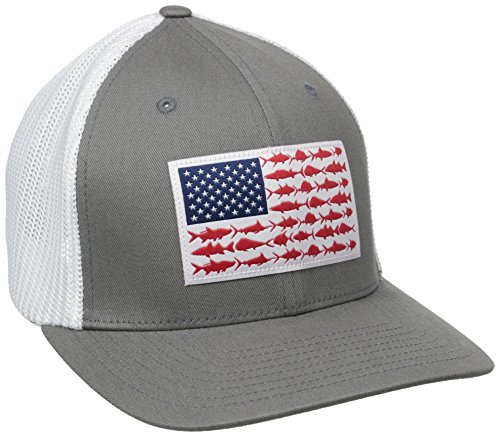 51JAL5GCBiL.jpg Columbia PFG Malla Bola Cap Unisex Color Bandera de titanio