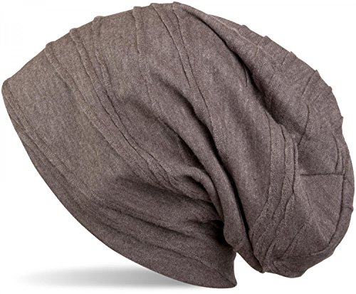 51JuKwBs6TL.jpg styleBREAKER Gorro Beanie clásico con Estampado de Pliegues Beanie Largo Unisex 04024053 Marrón jaspeado