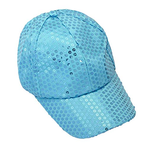 51KHI92xQ8L.jpg Gorra de Mujer Moda Lentejuelas Estrella Rhinestone Sombrero Gorra de Sol Hip Hop Color Sólido Ajustable Verano Deportes Al Aire Libre de Protección Sola para Bailando Cámping Pesca Azul claro