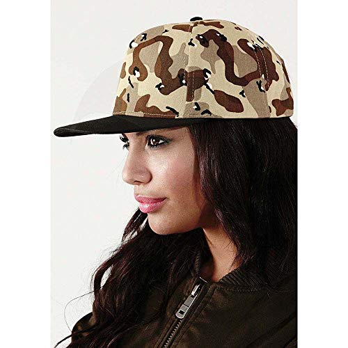 51M44GewfSL.jpg Beechfield - Gorra plana Con visera plana Modelo Camuflaje Retro - Verano Playa Black Jungle Camo