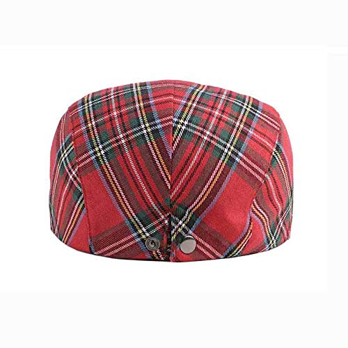 51ON6DmqkIL.jpg Adantico Unisex de la Boina Sombrero Diseño de Rejilla Rojo