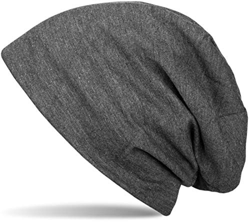 51OrTIGjEAL.jpg styleBREAKER Gorro Beanie clásico Unisex con Tejido Polar Interior con Relleno 04024008 Antracita jaspeado