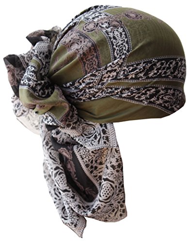 51PBw8iO51L.jpg Deresina Headwear Pañuelos cuadrados para cabeza para diario para pacientes de quimio Caqui